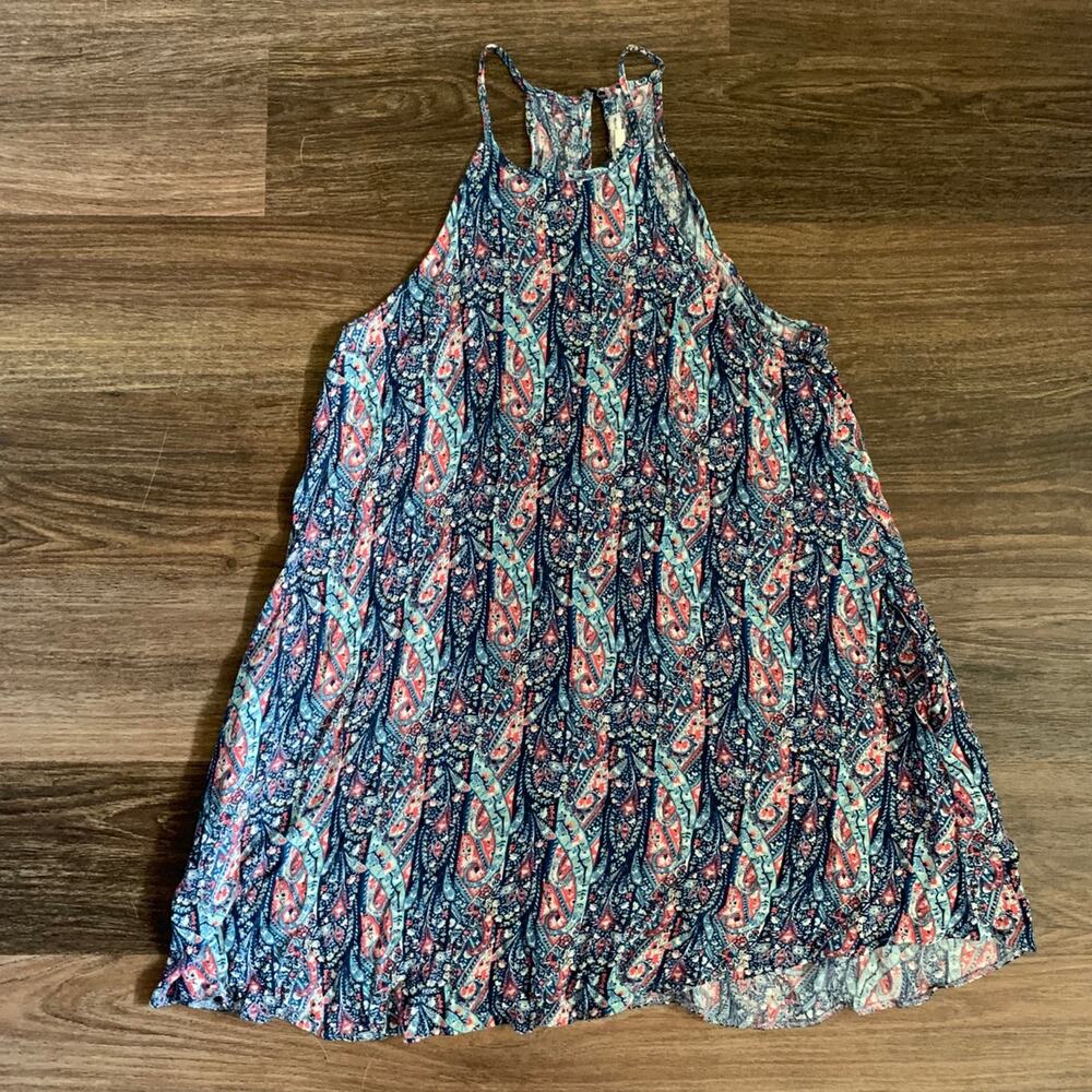 American Eagle Dress Pink and Blue Paisley Boho